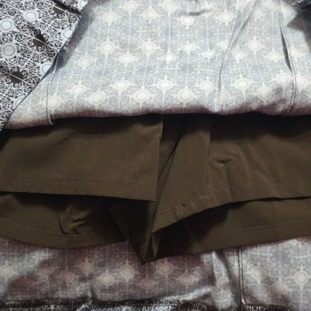 Oxford Golf Women Skort Brown White Geometric HydroWick Performance Size 6‎